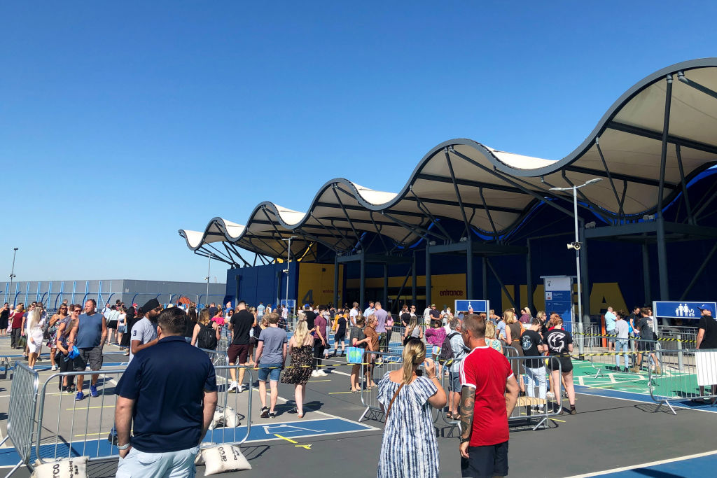 Thousands queue as Ikea reopens and pupils return to school