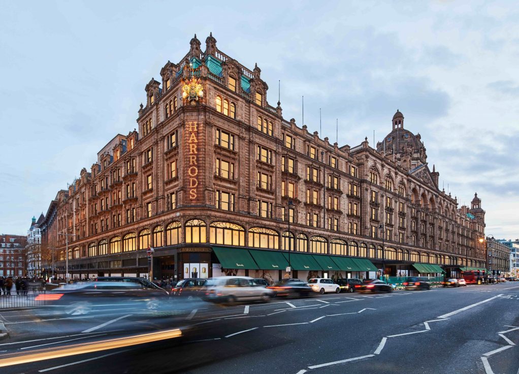 Harrods Exterior 2020 - Day and Night - Brompton Road. 
Photographer - Ed Reeve