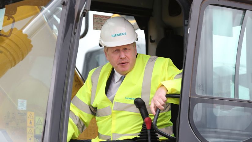 Prime Minister Johnson Visits A Construction Site In East Yorkshire