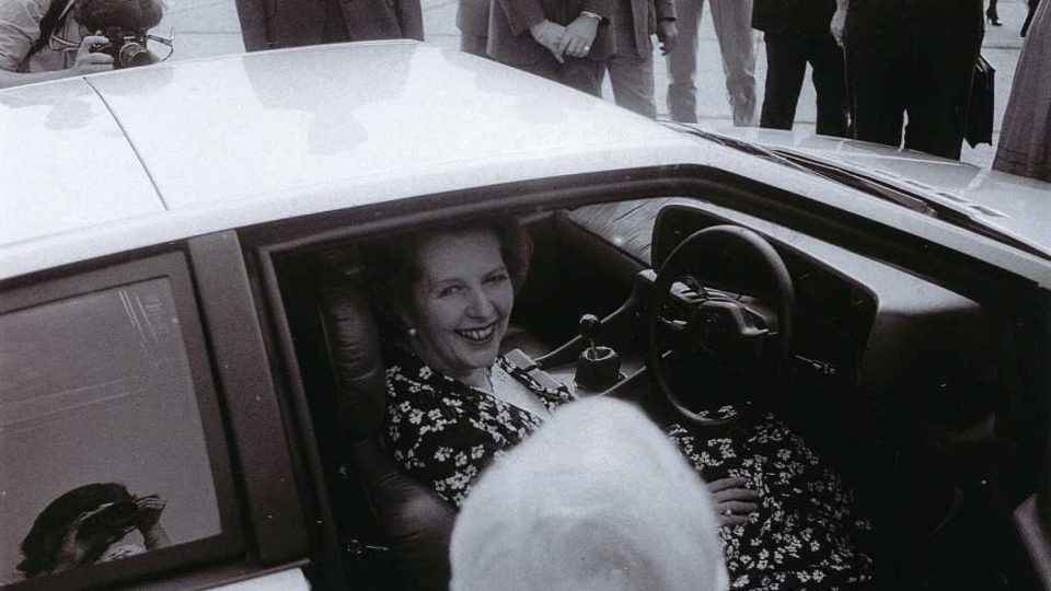 Margaret Thatcher in a Lotus Turbo Esprit