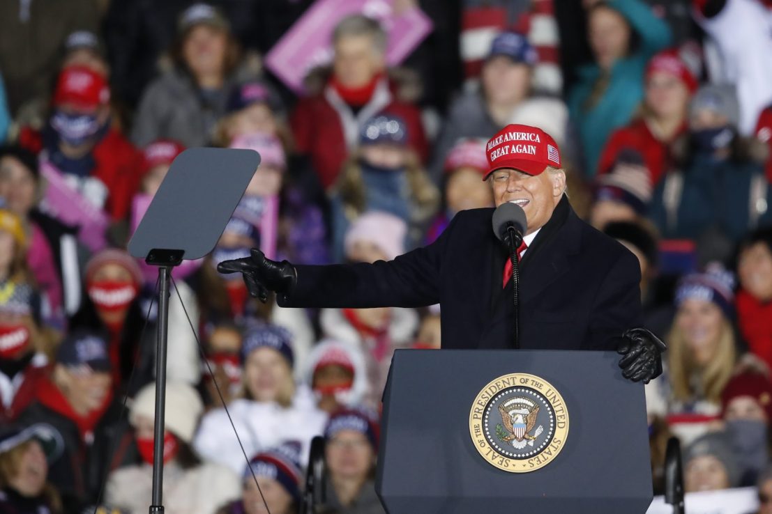 Donald Trump during a campaign rally in Grand Rapids, Michigan