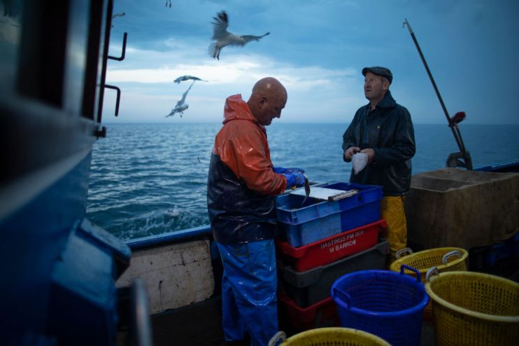 Fishing In The English Channel Off The Coast Of Hastings