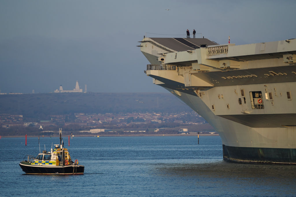 Royal Navy Aircraft Carriers Dock Side-by-Side At Portsmouth Base