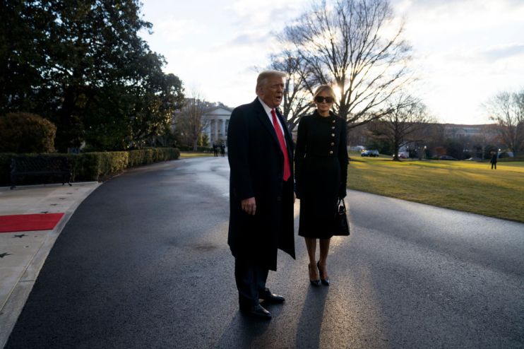 President Trump Departs White House For Final Time In His Presidency