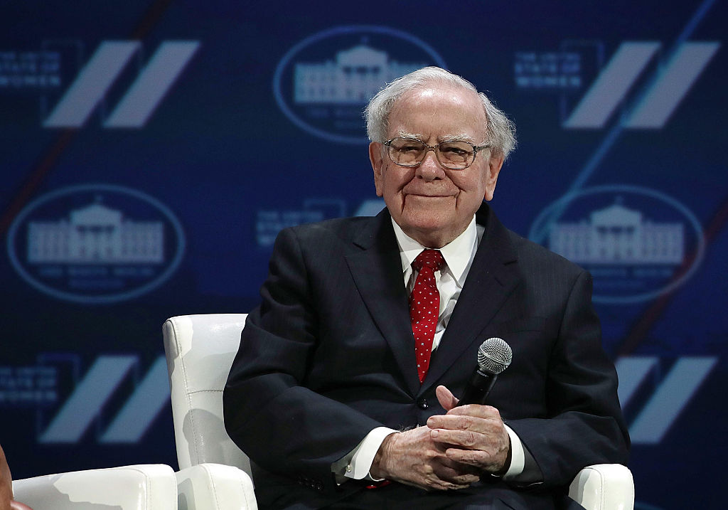 Warren Buffett's Berkshire Hathaway said that a surge in prices of stocks like Apple had taken the investment firm to a profit of $36bn.