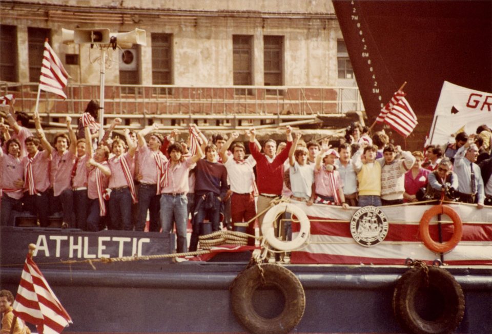 instead of an open-top bus parade, Athletic Bilbao traditionally celebrate winning titles aboard the historic barge Gabarra. 