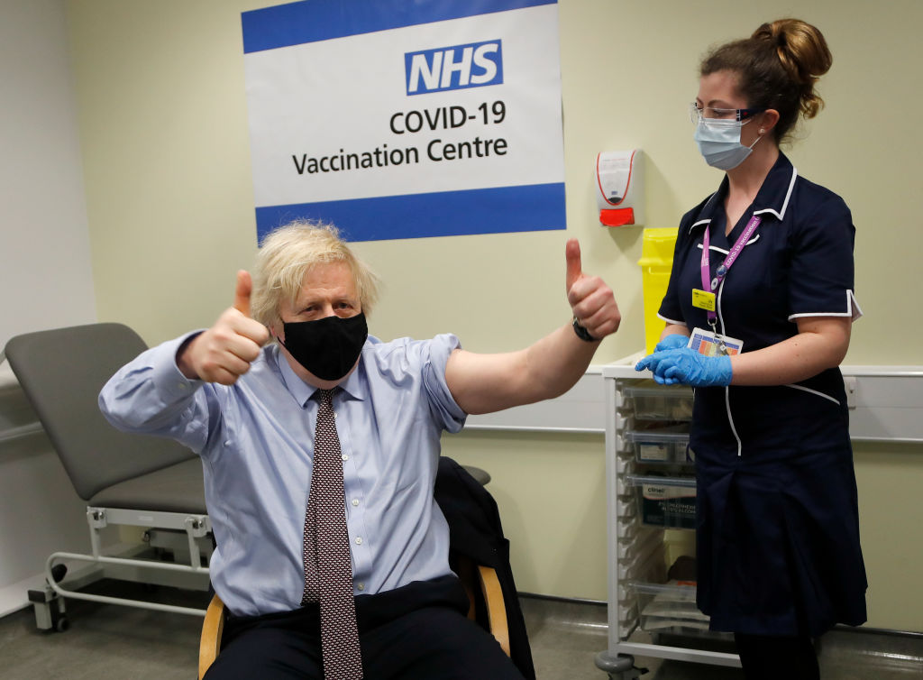 Boris Johnson Receives The AstraZeneca Vaccine