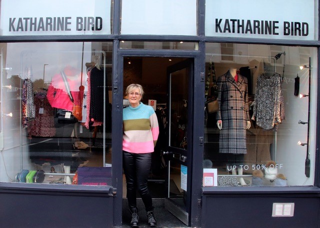 Katharine Bird outside her store on Battersea Rise in Wandsworth