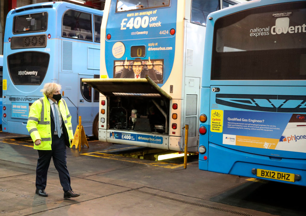 Boris Johnson visited National Express in Coventry earlier this week to promote his new national bus strategy.