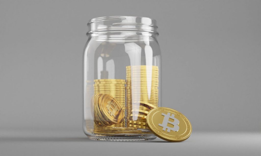 Bitcoin in a jar