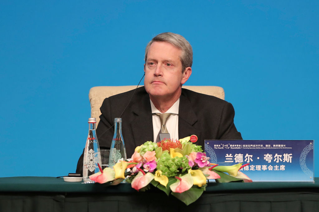 FSB Chair Randal Quarles said decisions must be made over whether to extend, amend or end support measures. (Photo by Lintao Zhang/Getty Images)