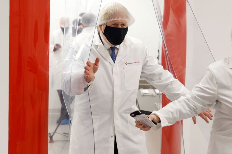 Prime Minister Boris Johnson Visits SureScreen Diagnostics In Derby
