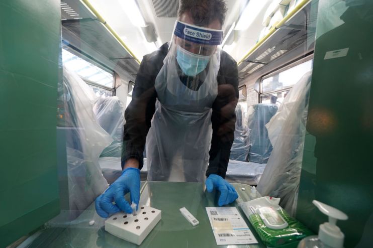 Railway Staff Get Covid Tested Inside A Brighton Train Carriage