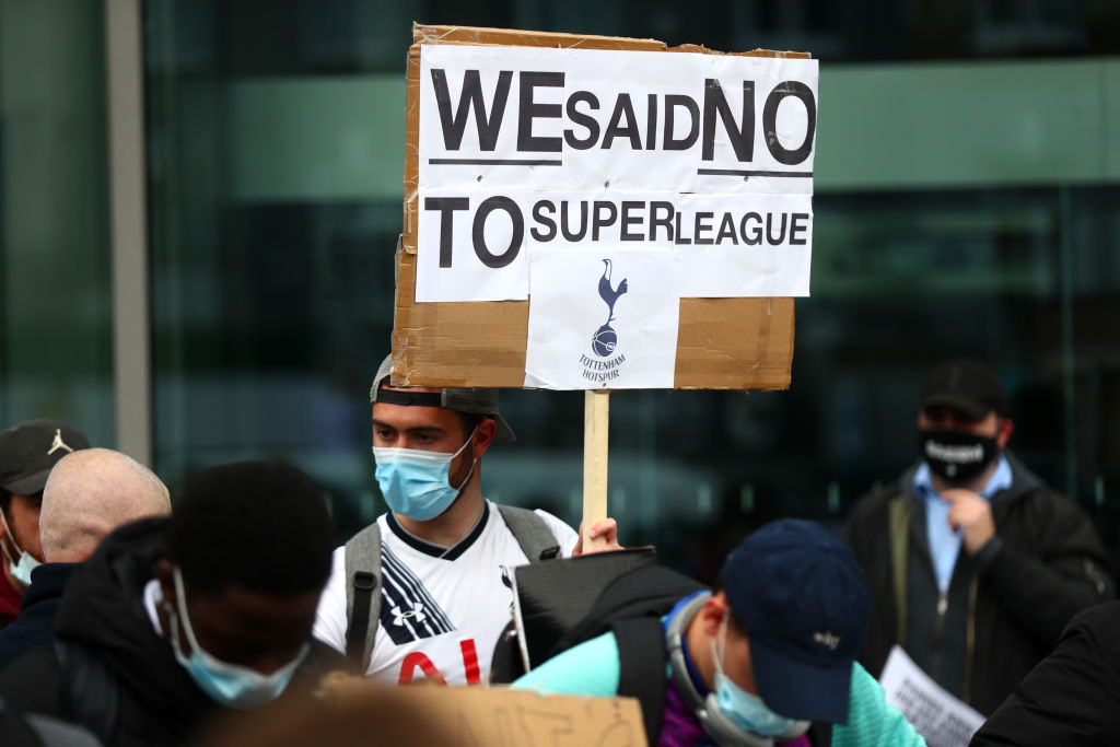 Tottenham Hotspur fans have strongly condemned the club's board. (Photo by Clive Rose/Getty Images)