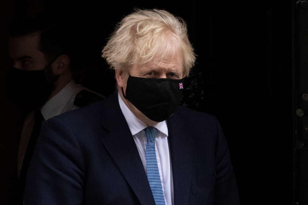 LONDON, ENGLAND - MAY 12: British Prime Minister Boris Johnson leaves 10 Downing Street to deliver a statement in the House of Commons on May 12, 2021 in London, England. (Photo by Dan Kitwood/Getty Images)