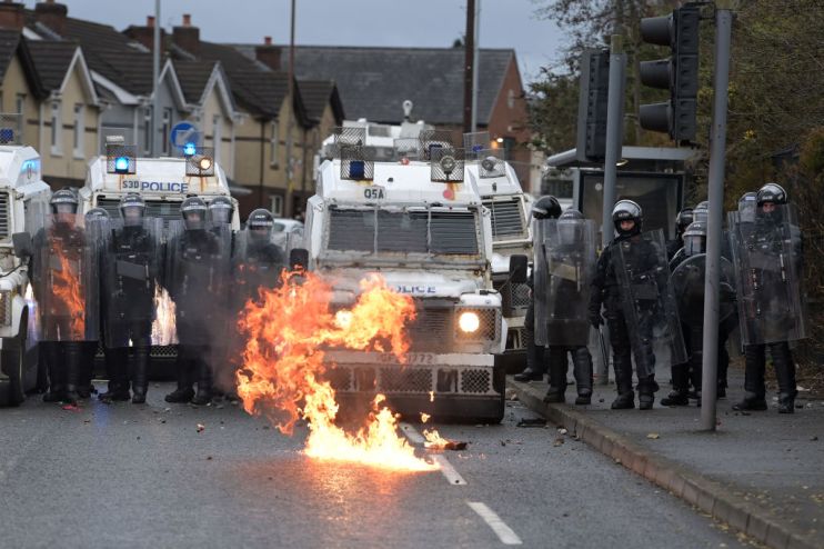 Nationalists Attack Police On The Springfield Road In Belfast