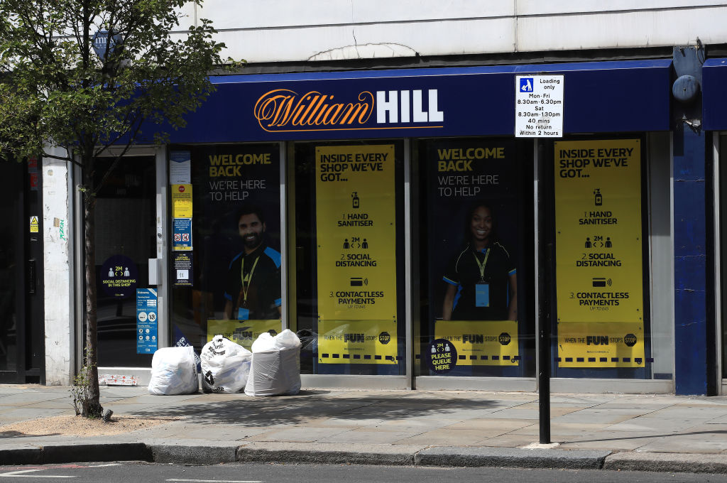 LONDON, ENGLAND - JUNE 16: A general view of the William Hill betting shop on the King's Road as betting shops reopen ahead of Royal Ascot on June 16, 2020 in London, England. The British government have relaxed coronavirus lockdown laws significantly from Monday June 15, allowing zoos, safari parks and non-essential shops to open to visitors.  Places of worship will allow individual prayers and protective facemasks become mandatory on London Transport. (Photo by Andrew Redington/Getty Images)