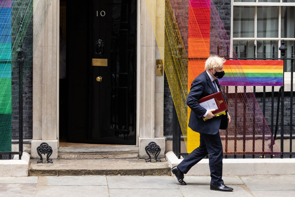 Prime Minister Boris Johnson walks outside number 10