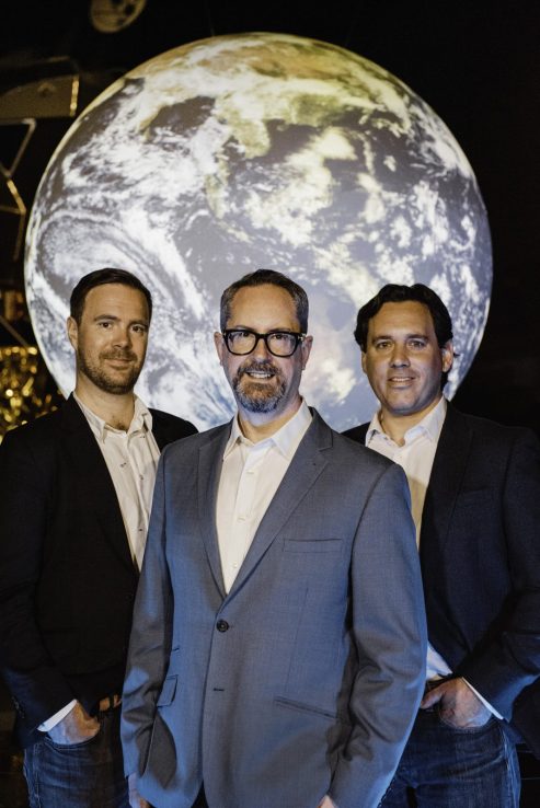 [L-R] James Bruegger, Mark Boggett, Rob Desborough, Seraphim, taken at the Science Museum, London (Photo: Seraphim)