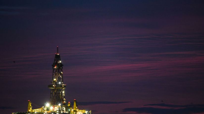 Oil Rigs Parked In Cromarty Firth Amid Oil Downturn