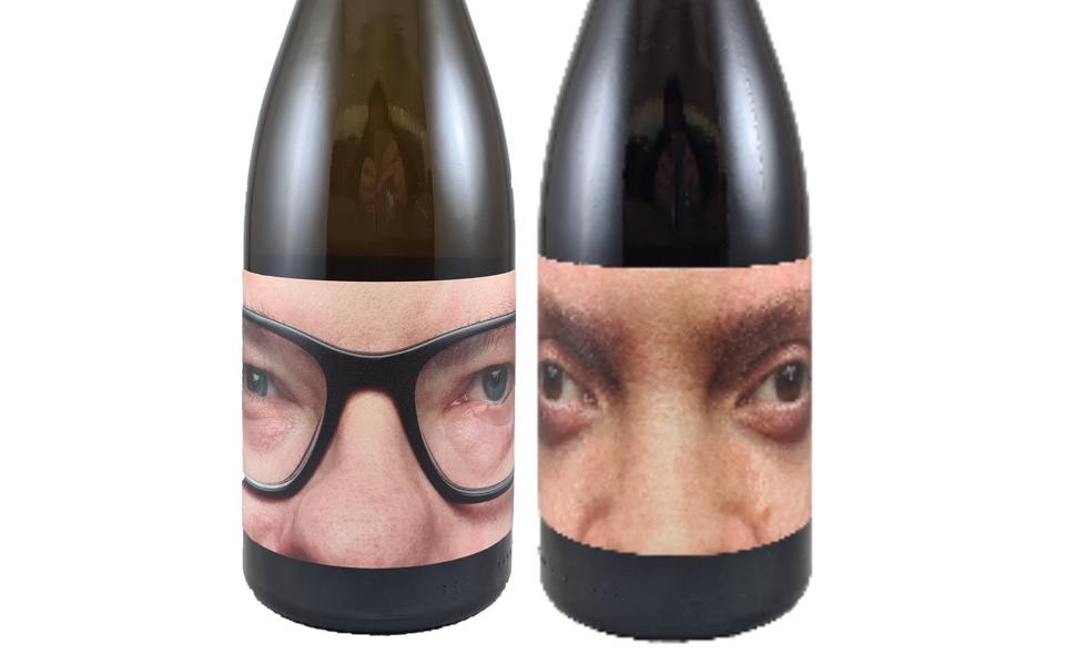 Renegade wine bottles featuring customers' faces