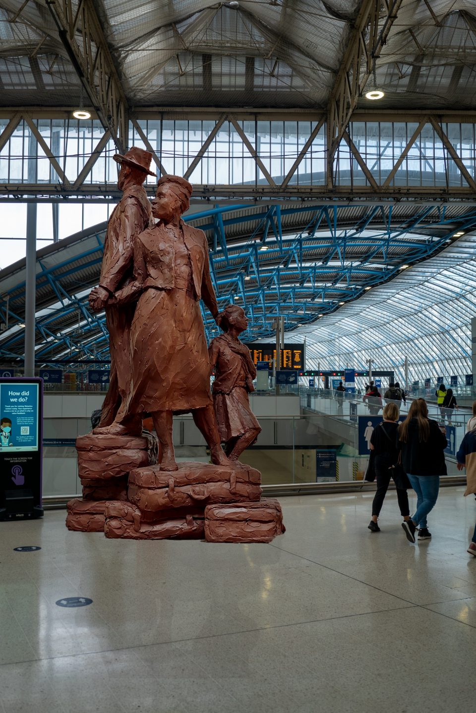 Basil Watson - proposed Windrush Monument in situ at Waterloo Station