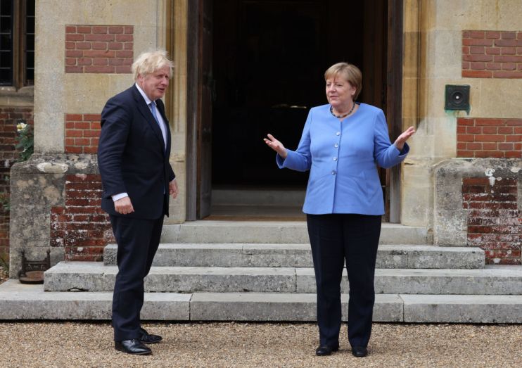 Boris Johnson Welcomes Angela Merkel To Chequers