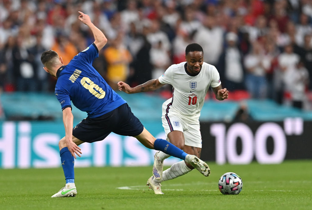 England forward Raheem Sterling has been named in Uefa's official Euro 2020 team of the tournament