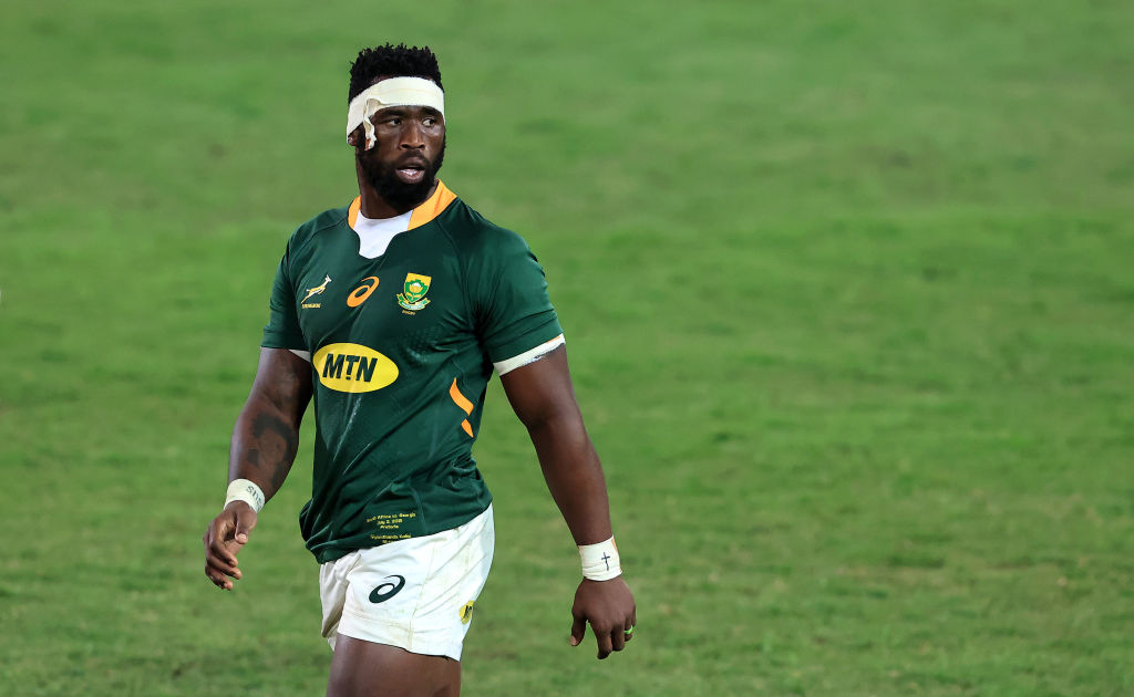 PRETORIA, SOUTH AFRICA - JULY 02:  Siya Kolisi of South Africa looks on during the Rugby Union international match between South Africa and Georgia at Loftus Versfeld Stadium on July 02, 2021 in Pretoria, South Africa. (Photo by David Rogers/Getty Images)