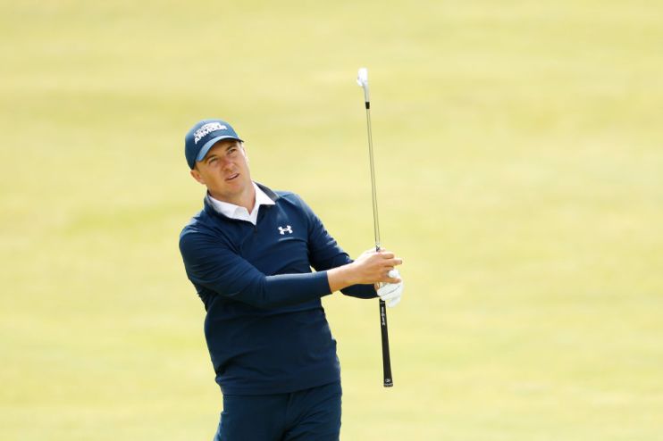 Jordan Spieth shot a five-under-par 65 to lie one shot behind leader Louis Oosthuizen after day one at the Open