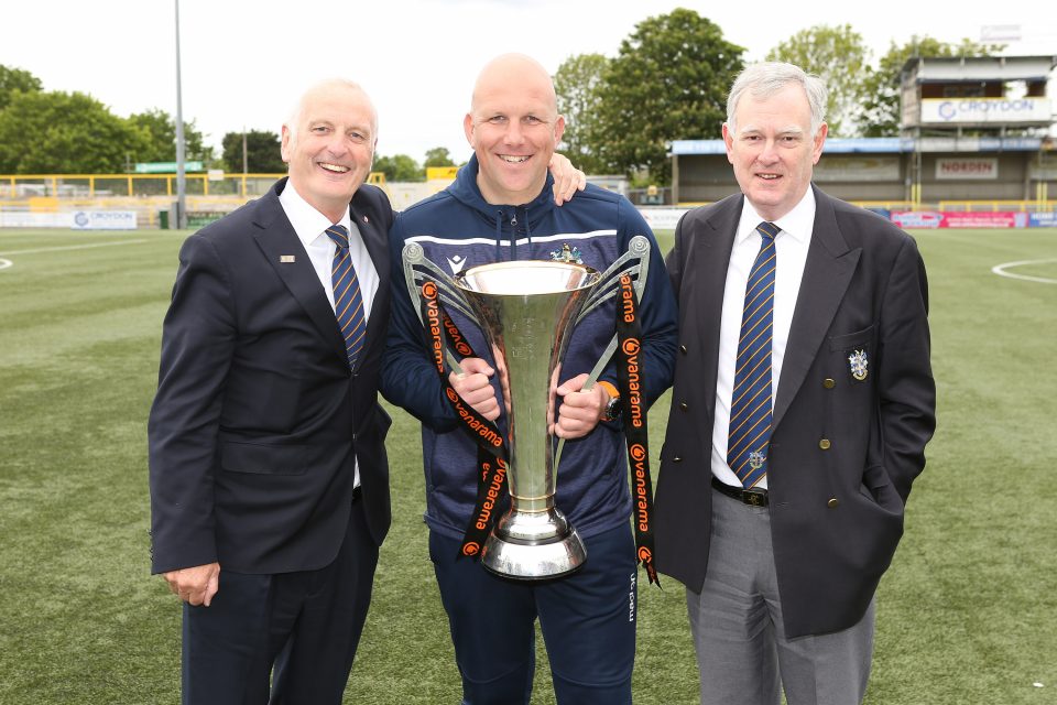 Sutton United chairman Bruce Elliott, manager Matt Gray and vice-chairman Adrian Barry have been working round the clock to prepare the club for League Two