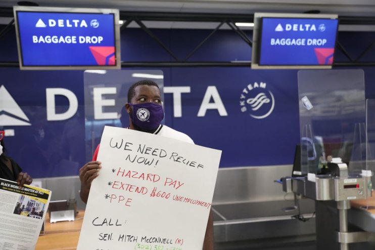 Unemployed Airport Workers Call On Delta To Rehire After Airline Received Bailout