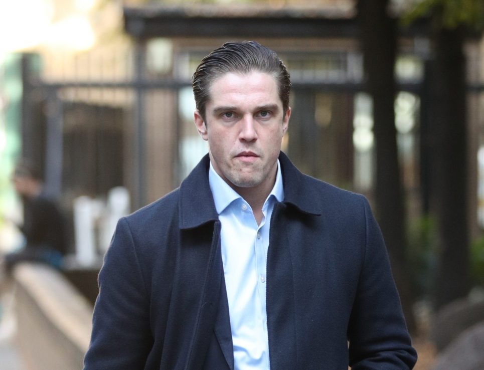 TOWIE star Lewis Bloor arriving at Southwark Crown, London, where he was charged, along with six others, with conspiracy to defraud, involving the marketing and selling of coloured diamonds between May 2013 and June 2014 for investment purposes, knowing the gems to be worthless. 