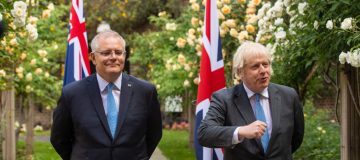 Boris Johnson meets with Australian Prime Minister in Downing Street to strike trade deal