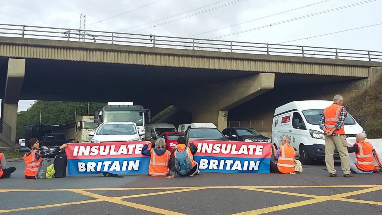 Insulate Britain protestors block the M25 on Monday, September 13.