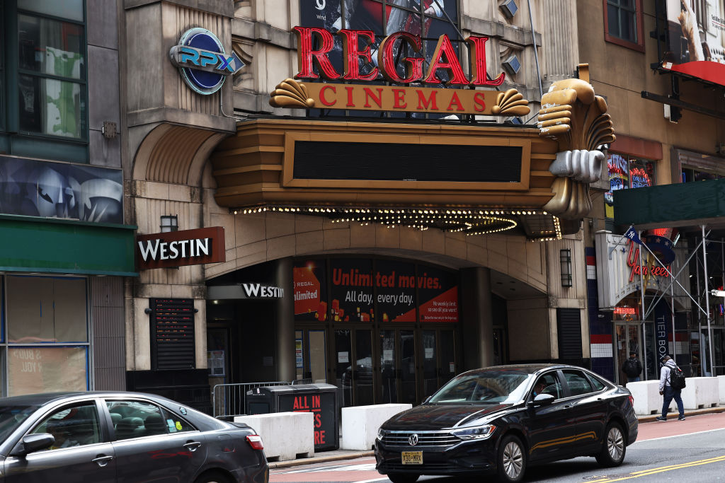 The Regal Cinemas in Times Square. Cineworld's extra payout comes at a bad time for the FTSE 250 firm, which narrowly escaped financial collapse in November. (Photo by Michael M. Santiago/Getty Images)