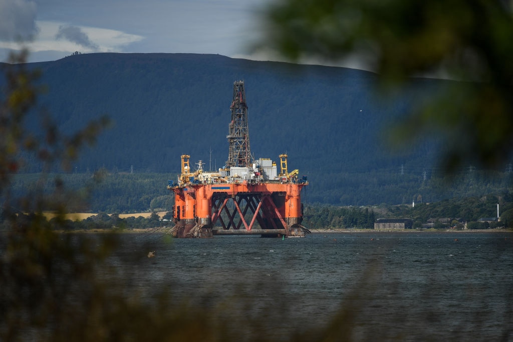 Oil Rigs Parked In Cromarty Firth Amid Oil Downturn