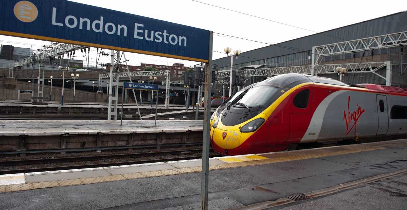 A Virgin train stands at Euston station - which could be left empty on the two strike days.