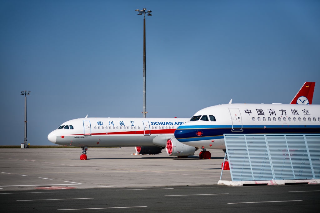 Chinese airlines have lobbied to no avail to push IATA's road map to net-zero by a decade. (Photo by Jens Schlueter/Getty Images)