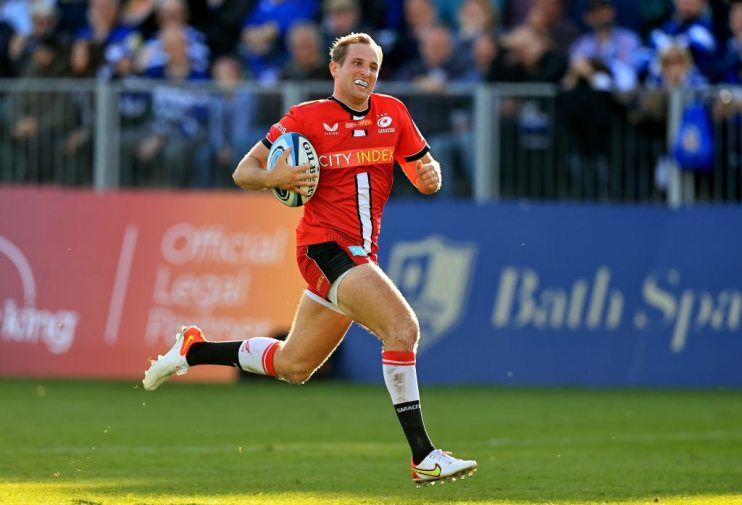 Premiership player Max Malins scored a hat-trick as Saracens beat Bath 17-71