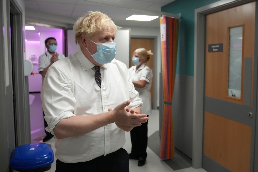 Boris Johnson Visits An NHS Hospital With The Health Secretary Ahead Of Tory Conference