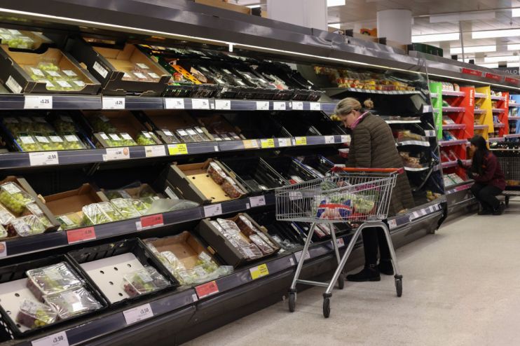 Empty Shelves Amid Supply Chain Disruptions Across UK