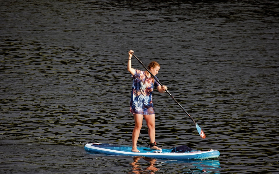 Paddleboarding is among the activities in the Royal Docks area at Royal Albert Wharf