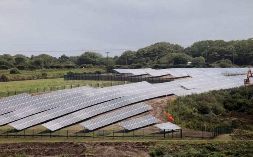 Weighbridge solar panel farm in the UK.