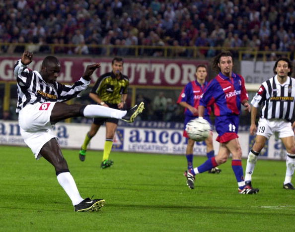 Thuram won trophies at Juventus (above), Barcelona, Parma and Monaco