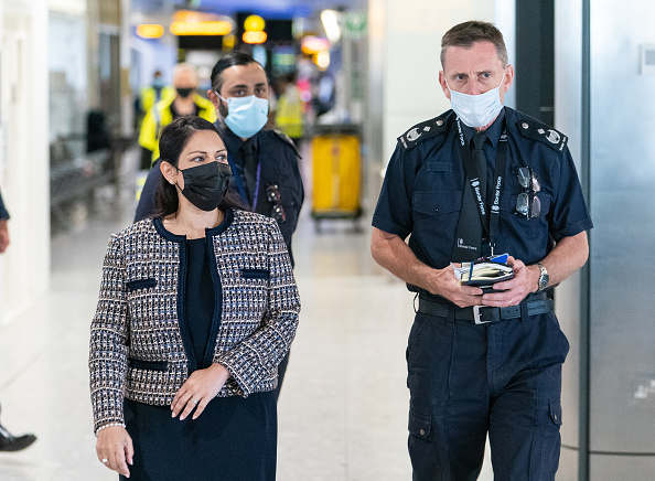 Home Secretary Priti Patel Greets Afghan Evacuees Arriving at Heathrow