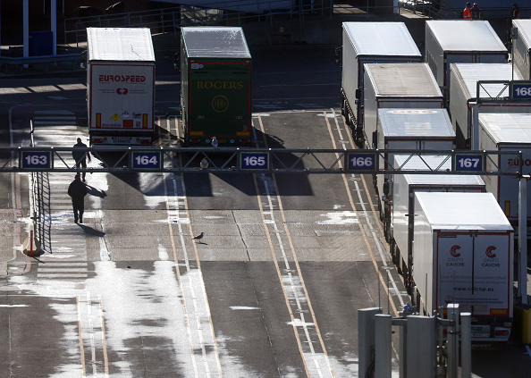 UK Supply Chain Trucks And Shipping at Dover Port