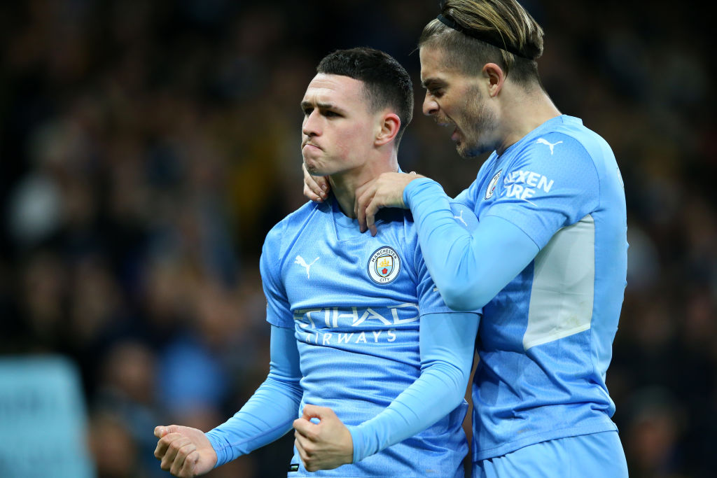 Grealish (right) and Foden (left) went out after City's 7-0 win over Leeds this month