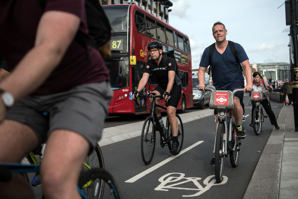 Cyclists has hit back at accusations of turning London into the world's most congested city.(Photo by Carl Court/Getty Images)