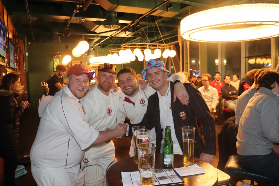 England's Barmy Army watched the first ashes test from a series of bars.
